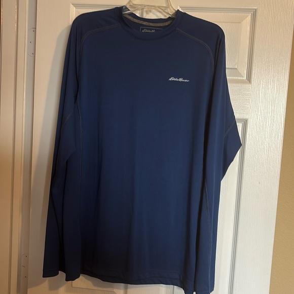 Eddie Bauer FreeDry men’s blue long sleeve shirt size large tall - Picture 1 of 10
